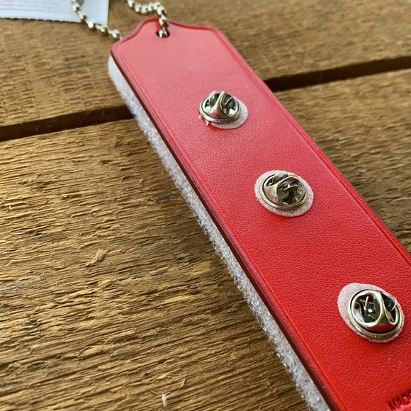 Coach Varsity Classic Pin Set on Red Leather Fob - Picture 8 of 14